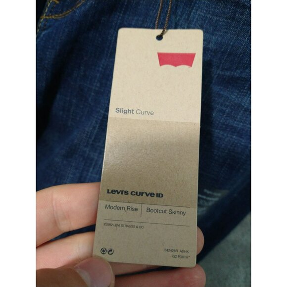 Levis Jeans Womens 30x32 Blue Denim Slight Curve Bootcut Skinny Modern Rise - Picture 7 of 13